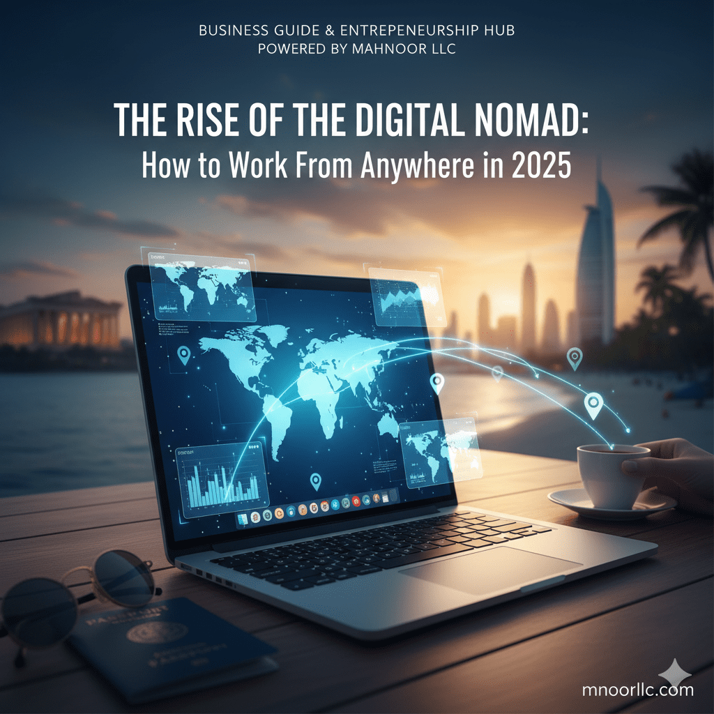 Ready to become a Digital Nomad in 2025? Get the essential tips, top destinations with easy visas, and must-have remote work tools. Start your journey with mnoorllc.com. Need remote business support? Visit mahnoor.online.