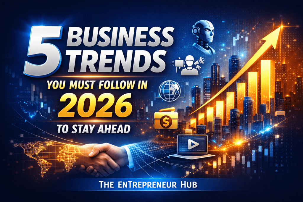 A business professional analyzing 2026 business trends and growth charts on a tablet